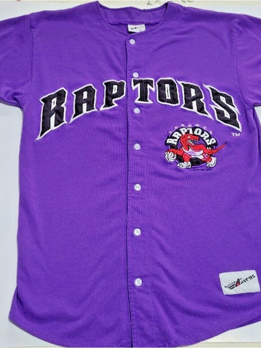 Vintage 1994 Toronto Raptors Button Up Baseball Jersey ft. Iconic Logo-Size LG